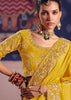 Mimosa Yellow Embroidered Tissue Designer Saree