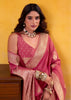 Bloom Peach Woven Tusser Silk Saree