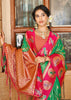 Green & Red Woven Banarasi SIlk Saree
