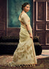 Cream Yellow Woven Cotton Silk Saree
