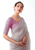 Lavender Purple Embroidered Designer Tissue Saree