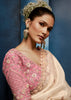 Snow White Embroidered Designer Tissue Saree