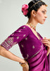 Dahlia Purple Ombre Banarasi Tissue Saree