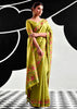 Lime Green Woven Tissue Silk Saree