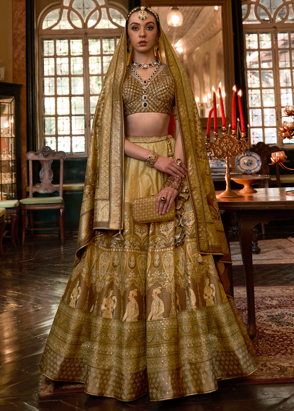 Indian Dress Gold Color Bridal Lehenga 1104