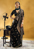 Black Woven Banarasi Satin Silk Saree
