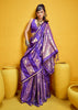 Iris Purple Woven Banarasi Satin Silk Saree