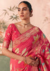 Paradise Pink Woven Georgette Bandhej Saree