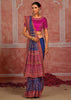 Royal Blue Embroidered Designer Saree