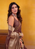 Coffee Brown Woven Tusser Silk Saree