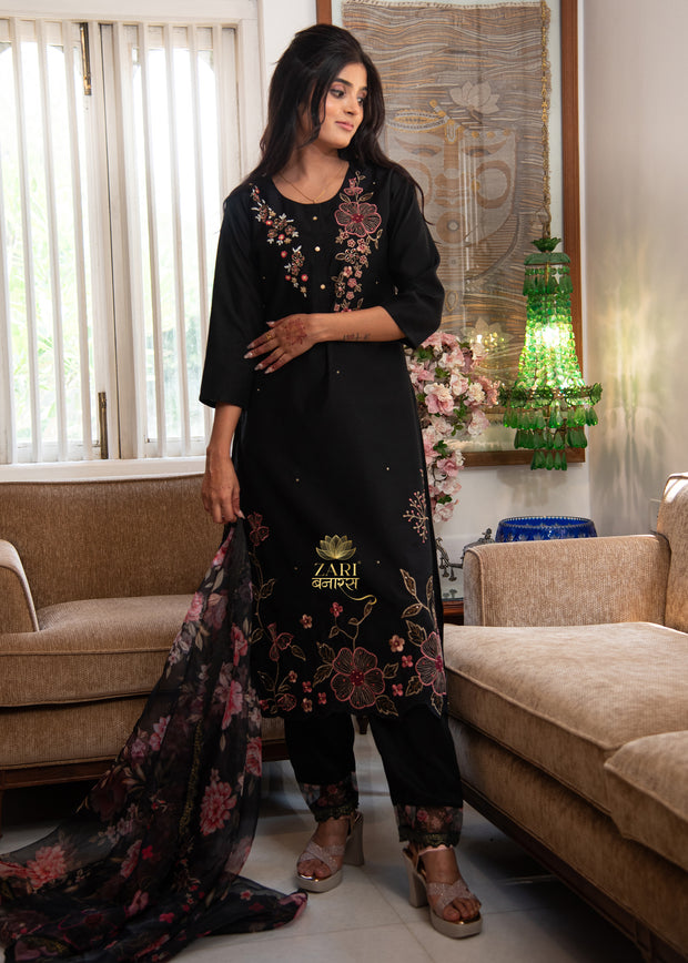 Noir Blossom Embroidered Suit (10702852128961)