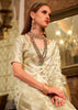 Snow White Woven Banarasi Sain Silk Saree