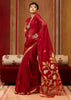 Cherry Red Woven Cotton Silk Saree