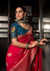 “Exclusive Offer” : Bridal Red Woven Embroidered Banarasi Silk Saree