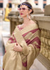 Mauve Purple Woven Cotton Linen Silk Saree