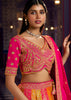 Pink And Golden Heavy Banarasi Designer Lehenga