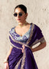 Depth Purple Designer Organza Tissue Silk Saree With Printed Blouse