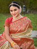 Gold Beige Woven Banarasi Silk Saree