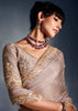 Lilac Purple Designer Silk Saree