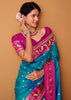 Diva Blue Woven Banarasi Silk Saree