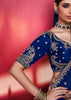 Royal Blue Embroidered Soft Silk Saree With Contrast Blouse