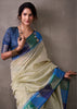 Off White Woven Banarasi Cotton Silk Saree
