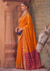 Marigold Orange Woven Banarasi Silk Saree