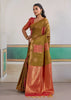 Olive Green Banarasi Silk Saree