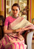 Off White Banarasi Soft Silk Saree