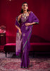 Prism Purple Woven Banarasi Satin Linen Silk Saree