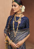 Twilight Blue Printed Patola Silk Saree