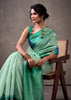 Ice Green Woven Banarasi Cotton Silk Saree