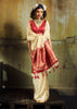 Off White Banarasi Tusser Silk Saree