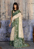 Antique Green Printed Cotton Silk Saree