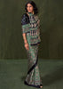 Medium Green Printed Satin Crepe Silk Saree