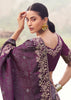 Purple Wine Woven Embroidered Satin Silk Saree