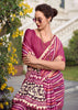Vivid Purple Printed Cotton Silk Saree