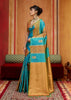 Blue Yellow Woven Banarasi Silk Saree