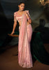 Light Pink Embroidered Silk Saree