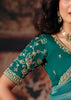 Sea Green Designer Organza Saree With Embroidered Blouse
