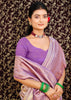 Spring Purple Woven Kanjivaram Silk Saree