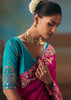 Magenta Pink Embroidered Designer Saree
