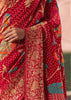 Bridal Red Woven Georgette Bandhej Saree