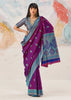 Sparkling Purple Woven Kanjivaram Silk Saree