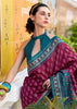 Wine Purple Woven Soft Silk Saree