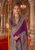 Wine Purple Printed Kashmiri Jamewar Saree