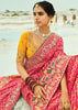Rani Pink Woven Georgette Bandhej Designer Saree