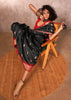 Pirate Black Woven Banarasi Silk Saree With Contrast Border