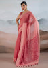 Flamingo Pink Woven Cotton Saree