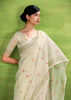 Off White Woven Linen Silk Saree